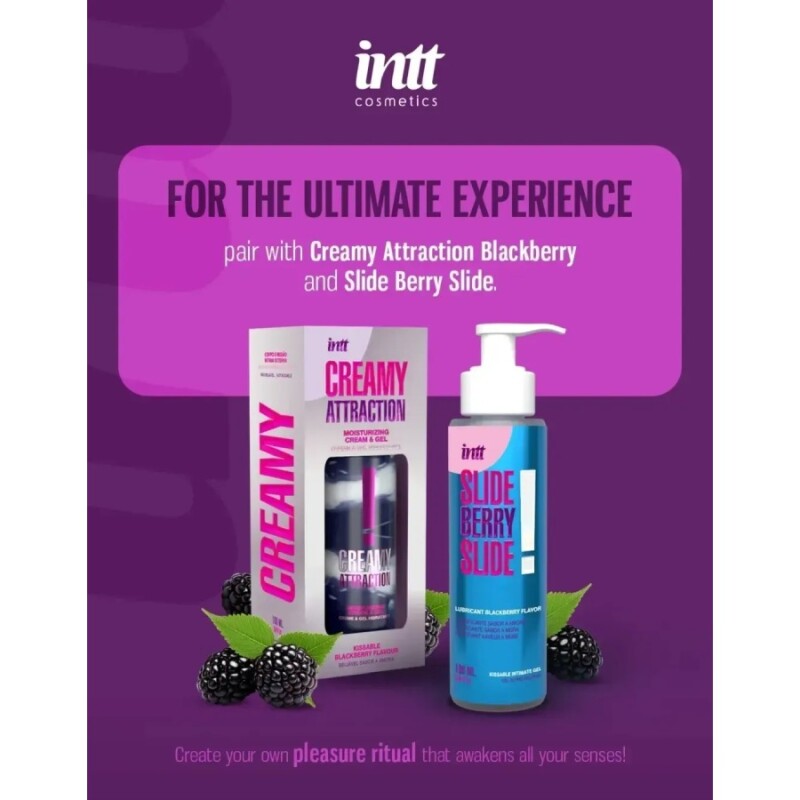 Крем-гель для тіла Intt Creamy Attraction Blackberry для поцілунків, 100 мл - Изображение 3
