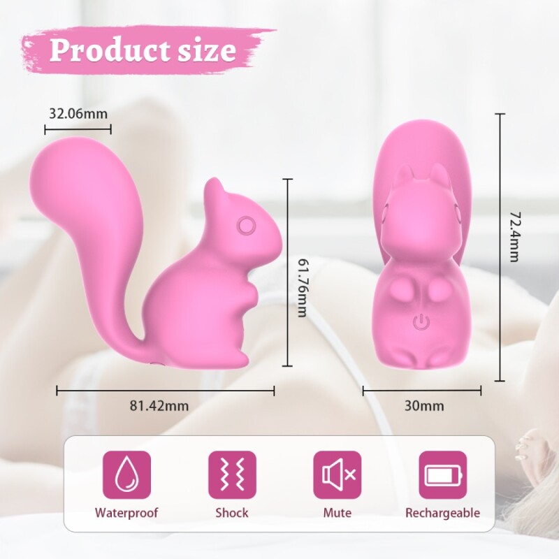 Мінівібратор для клітора Every Night Toys Debbie у формі білочки, рожевий, 7.2 х 3 см - Зображення 4