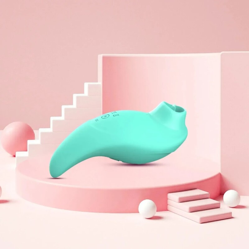 Вібратор для клітора Every Night Toys Jen із стимулюючим язичком, зелений, 11 х 5.1 см - Зображення 4