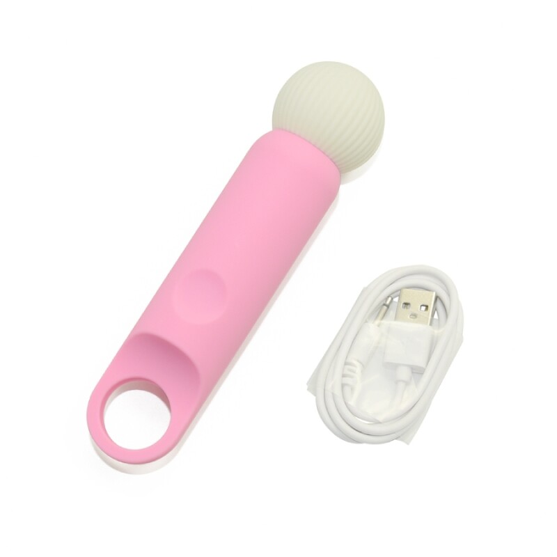 Мінівібратор-мікрофон Sweet Em Tiny Wand силіконовий, біло-рожевий, 11.8 х 3.2 см - Изображение 3