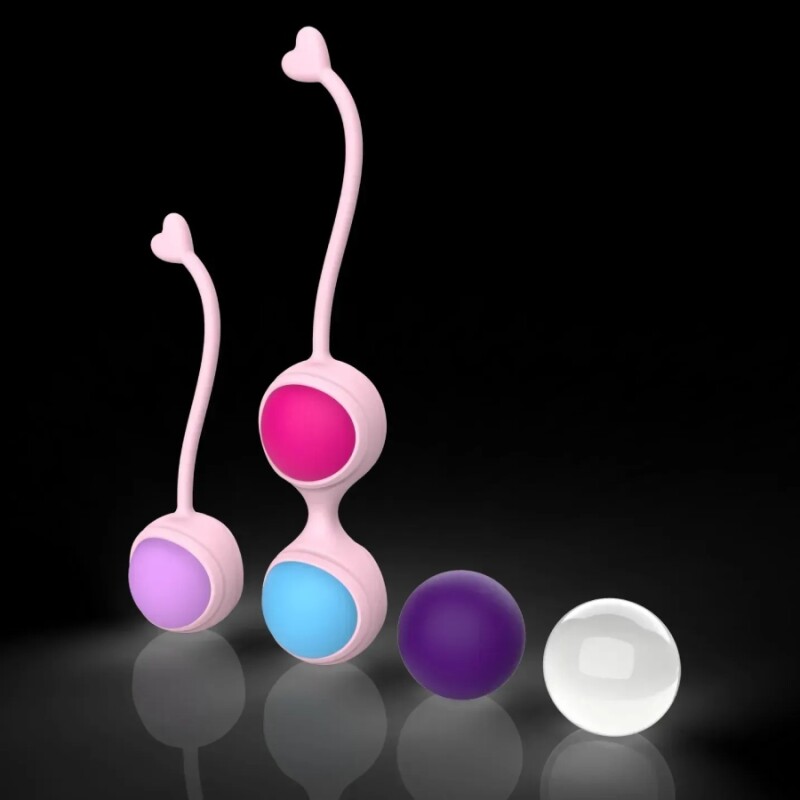 Набір вагінальних кульок Every Night Toys Lorinda рожевий з різнокольоровими кульками, 5 шт - Изображение 1
