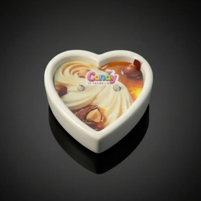 Масажна свічка з ароматом горіхового крему, 70 мл, Candy Nut Cream у формі серця - Зображення 8