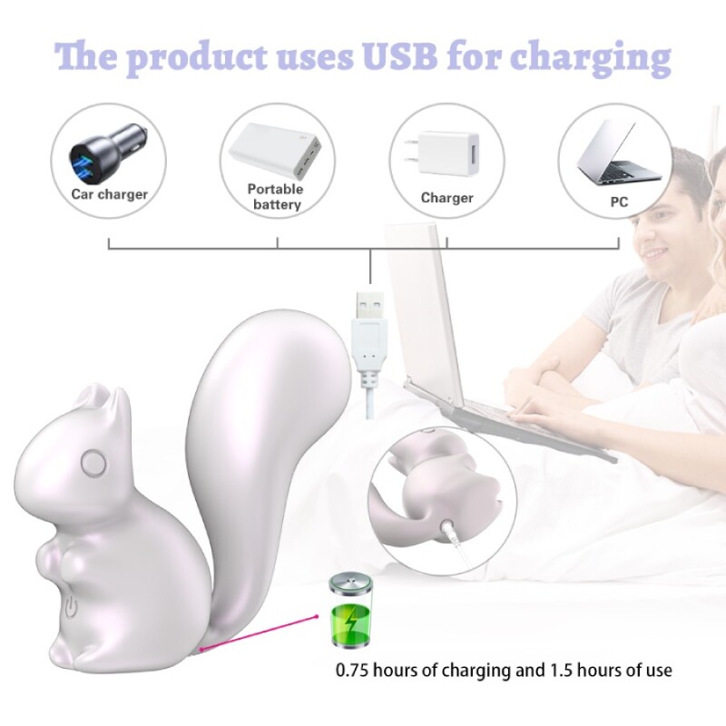 Мінівібратор для клітора Every Night Toys Debbie у формі білочки, білий, 7.2 х 3 см - Изображение 4
