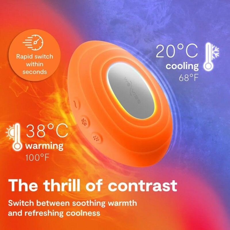 Вібратор для клітора We-Vibe Temp з функцією нагрівання та охолодження, оранжевий, 9.7 см - Зображення 8