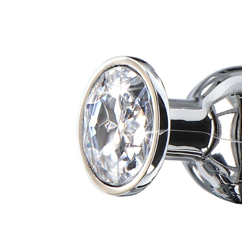 Анальна пробка Toy Joy Diamond Bum Bijou L із кристалом, срібляста, 13 х 4 см - Изображение 4