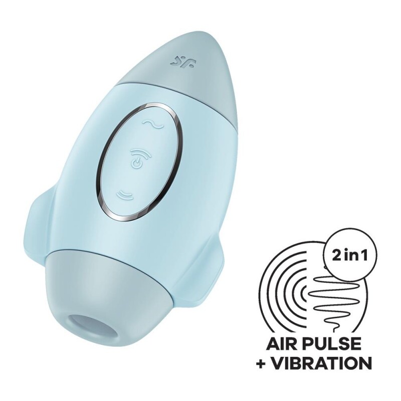 Вібратор Satisfyer Mission Control з вакуумною стимуляцією клітора, блакитний, 10 х 6.6 см - Изображение 2