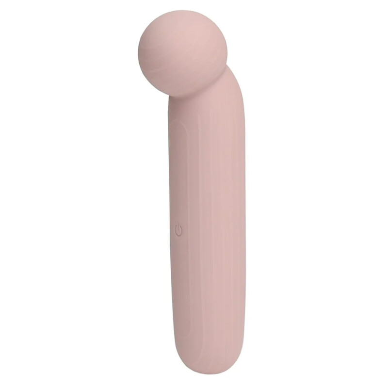Точковий вібратор Dreamtoys Liv у форматі тревел, рожево-бежевий, 14.5 х 3.2 см