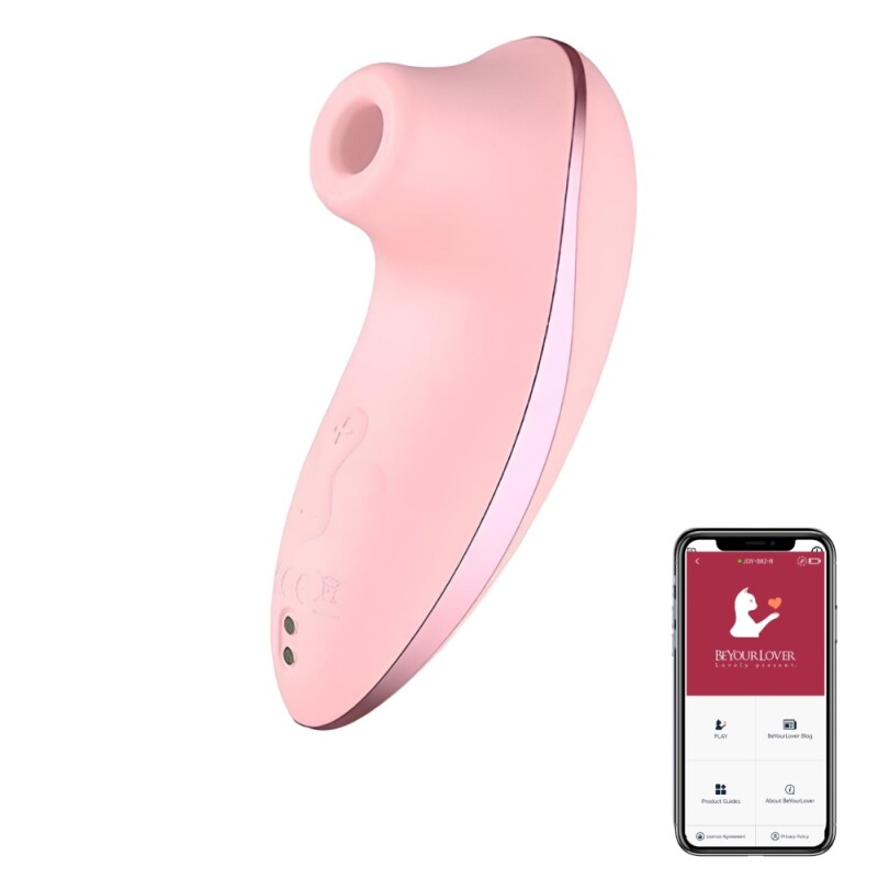 Вакуумний стимулятор BeYourLover HIBA +APP з підігрівом, рожевий, 11.6 х 5.2 см