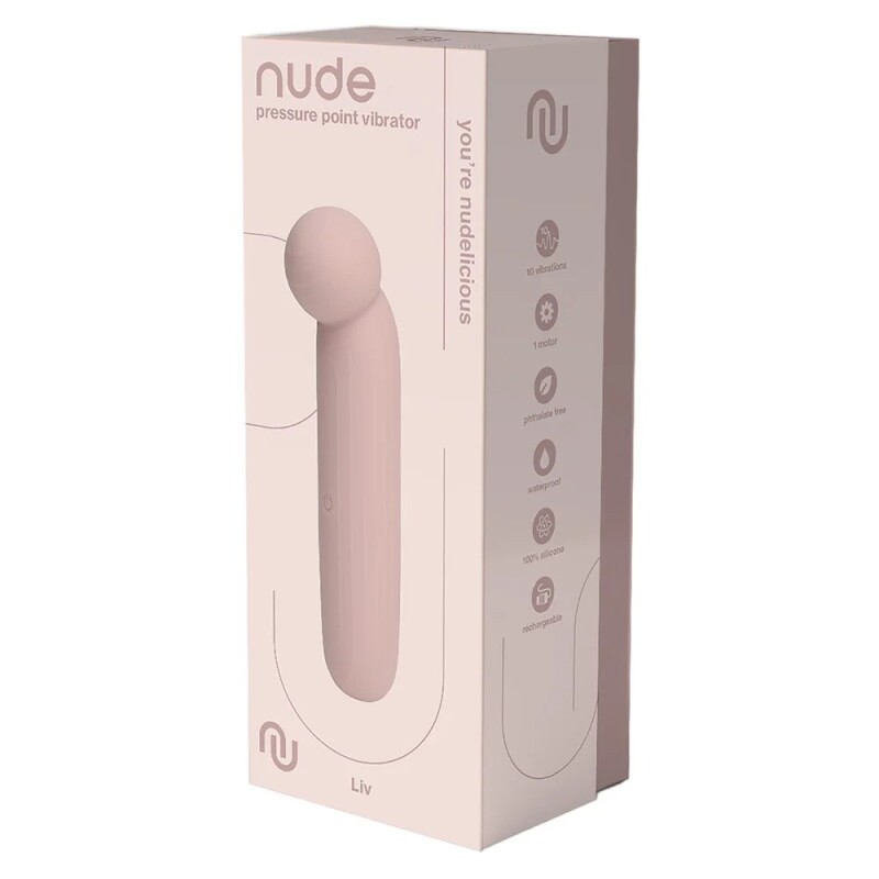 Точковий вібратор Dreamtoys Liv у форматі тревел, рожево-бежевий, 14.5 х 3.2 см - Изображение 1