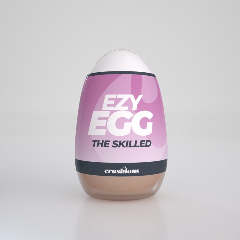 Мастурбатор-яйце Crushious Ezy Egg the Skilled вагіна, бежевий, 8.7 х 5.6 см - Зображення 4