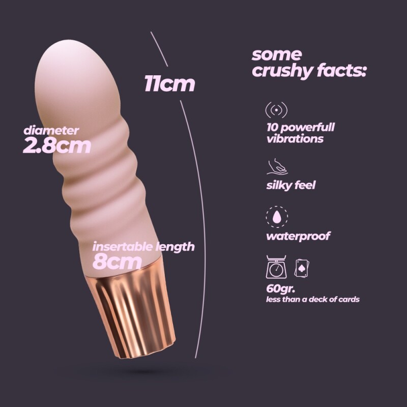 Мінівібратор Crushious Mellow Bubbles 10 режимів вібрації, рожевий, 11 х 2.8 см - Зображення 3