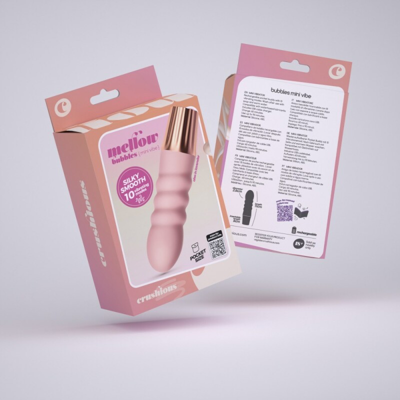 Мінівібратор Crushious Mellow Bubbles 10 режимів вібрації, рожевий, 11 х 2.8 см - Зображення 9