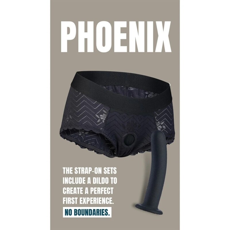 Страпон Dream Toys Phoenix, S, на мереживних трусиках, чорний, 15.5 × 3 см - Изображение 9