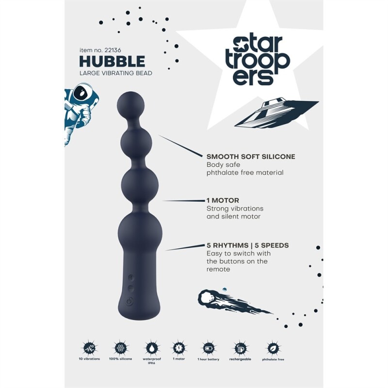 Анальний вібратор Dream Toys Hubble ялинка на 4 кульки, синій, 18.6 х 4.2 см - Изображение 9