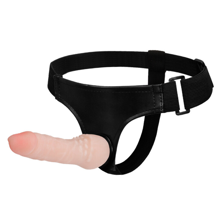 Страпон на трусиках BAILE Ultra Cyberskin Penis рельєфний, бежевий, 16 х 3,3 см - Изображение 1