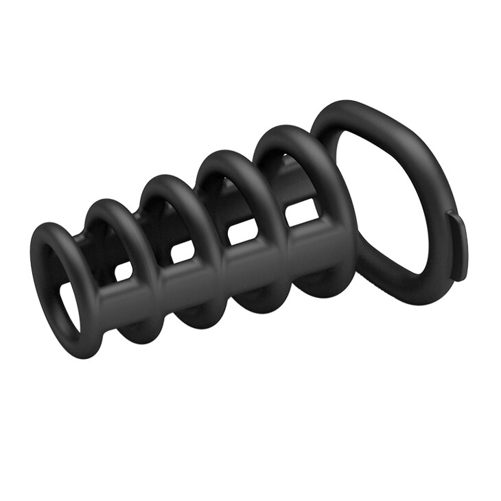 Насадка на пеніс Pretty Love Rodrigo з шести кілець, чорна, 10 х 3.8 см - Зображення 5
