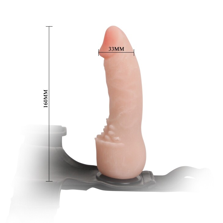 Страпон на трусиках BAILE Ultra Cyberskin Penis рельєфний, бежевий, 16 х 3,3 см - Изображение 6