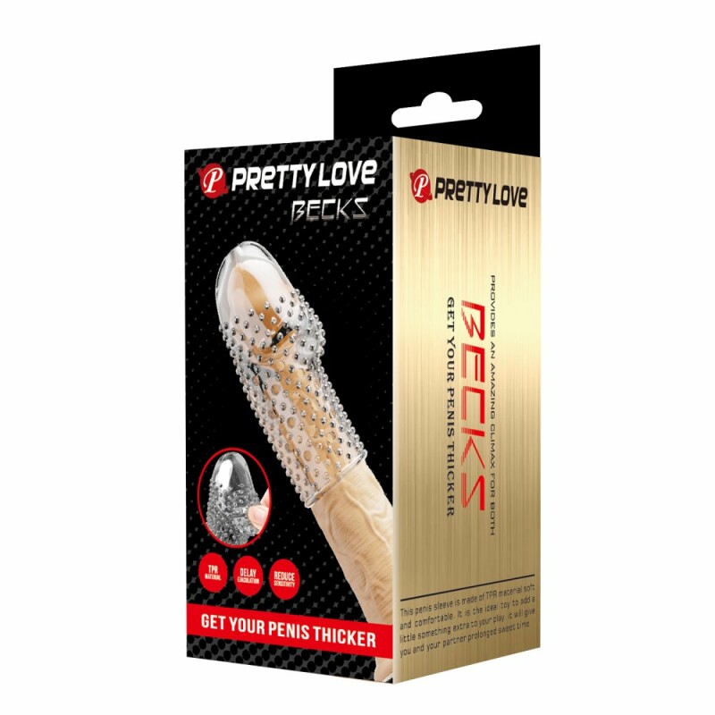 Насадка на головку пеніса Pretty Love Becks стимулююча, з пухирцями, прозора, 8 х 3.8 см - Изображение 7