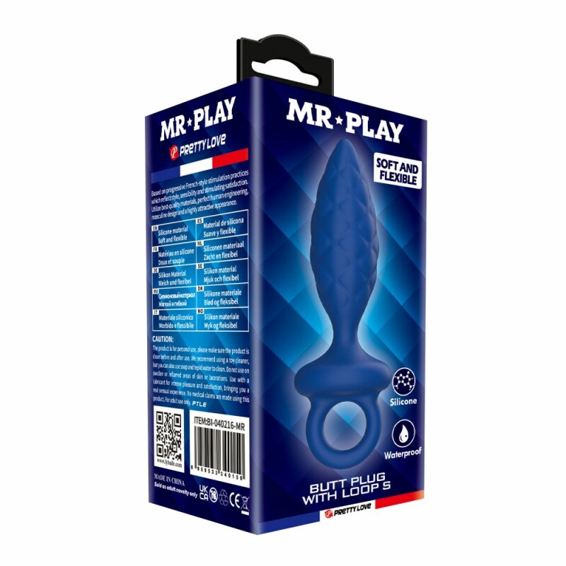 Анальна пробка MR. PLAY з кільцем, синя, 11.5 х 2.7 - Изображение 7