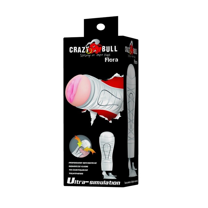 Мастурбатор-вагіна Crazy Bull Flora на присосці, бежевий, 28.3 х 9 см - Зображення 8