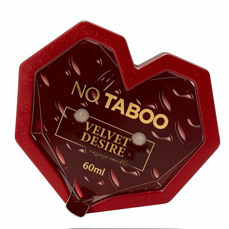 Масажна свічка у формі серця, 60 мл, NO TABOO Velvet Desire мускус + жасмин + груша - Изображение 1