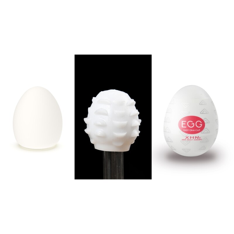 Мастурбатор яйце з рельєфом XHN STAIR Egg Easy Ona-Cap, білий, 6.8 х 5.2 см - Изображение 3