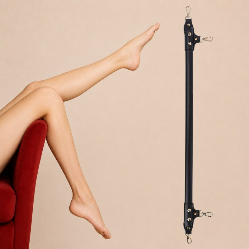 Розпірка WOW Fetish з золотими фіксаторами, чорна, 74 х 2.5 см - Зображення 1