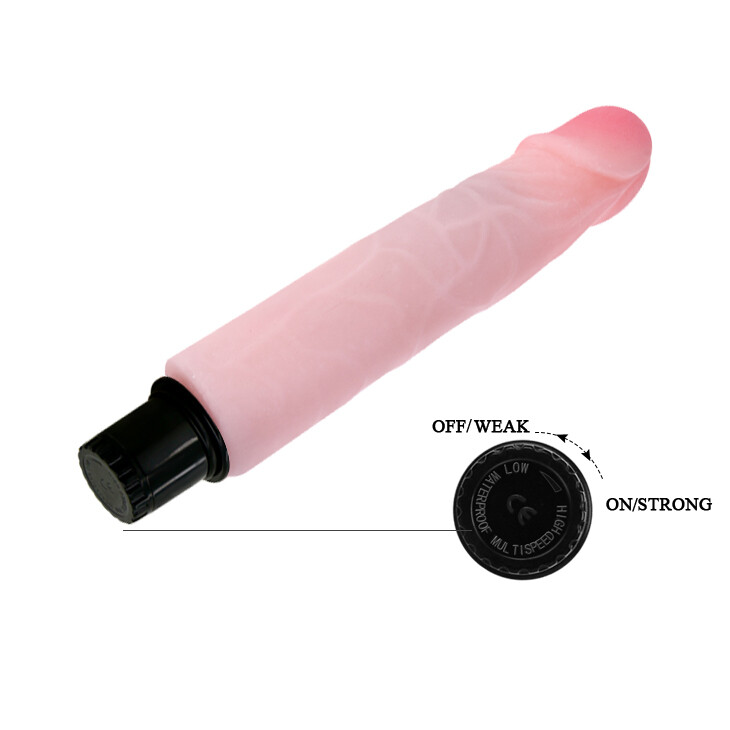 Вібратор реалістичний BAILE The Fantastic Cock багатошвидкісний, бежевий, 21.5 х 4 см - Зображення 7