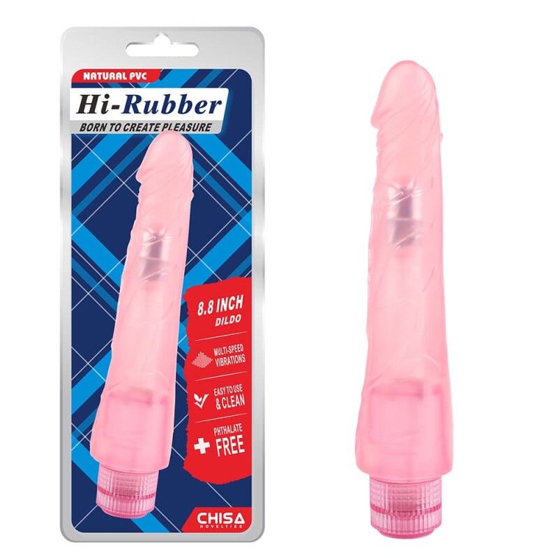 Вібратор реалістичний Chisa Hi-Rubber, рожевий, 23 см х 5 см - Изображение 1