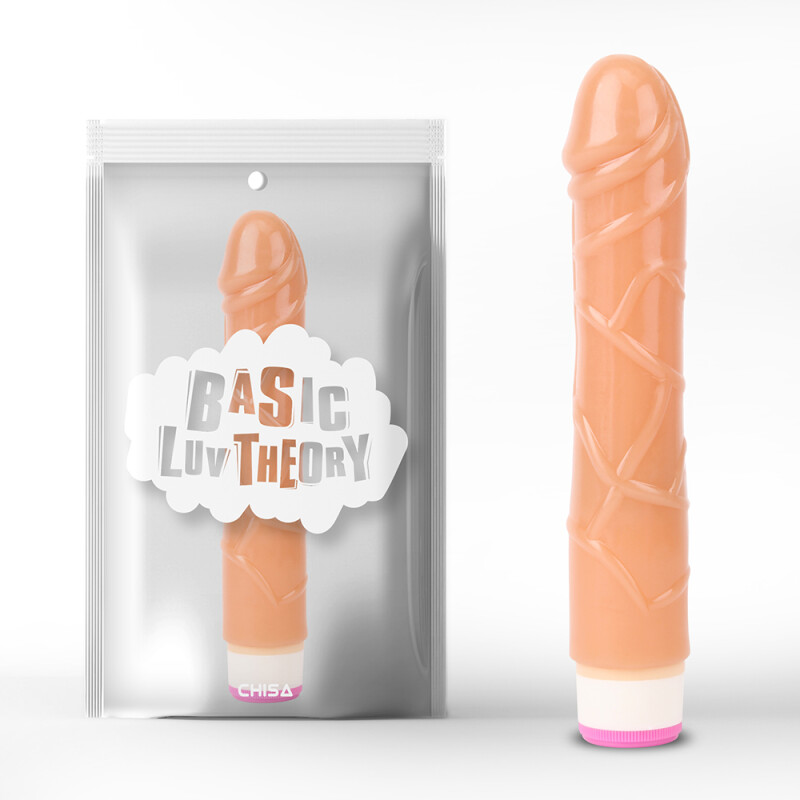 Вібратор реалістичний Chisa Basic Pulsator з поворотним регулятором, бежевий, 23 х 4.3 см