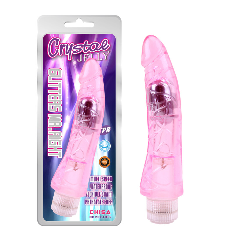 Вібратор реалістичний Crystal Jellie, рожевий, 22 см х 4.2 см - Изображение 1