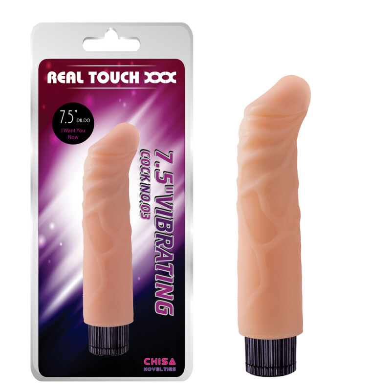 Вібратор із кібершкіри без яєчок Real Touch, 18.5 см х 4 см - Зображення 1