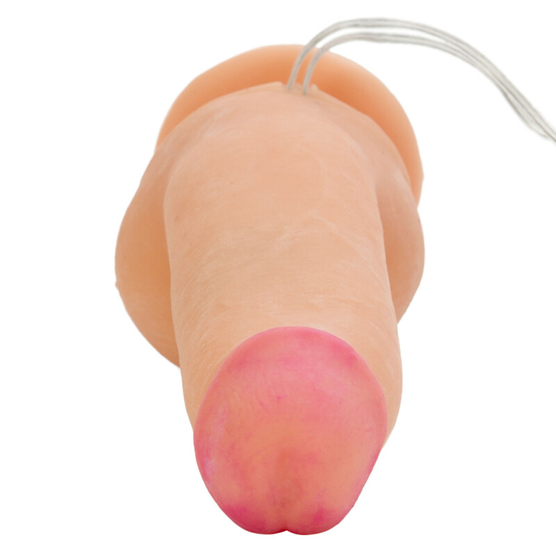 Вібратор реалістичний гігантський на присосці, з дротовим пультом California Exotic Novelties бежевий, 22 х 6 см - Изображение 3