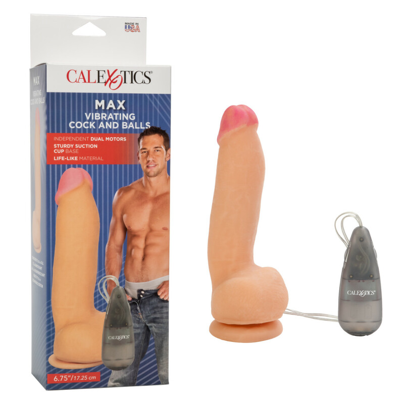 Вібратор реалістичний гігантський на присосці, з дротовим пультом California Exotic Novelties бежевий, 22 х 6 см - Изображение 4