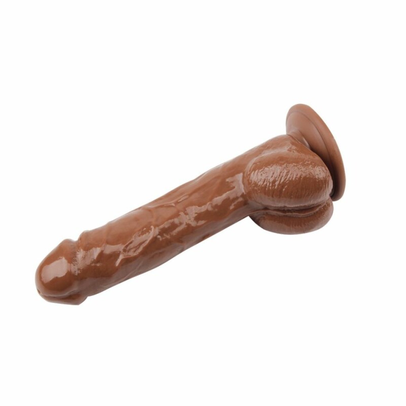 Реалістичний вібратор Jeff Stryker 8.9 Vibrating Dildo на присосці, коричневий, 22.8 х 3.8 см - Изображение 4