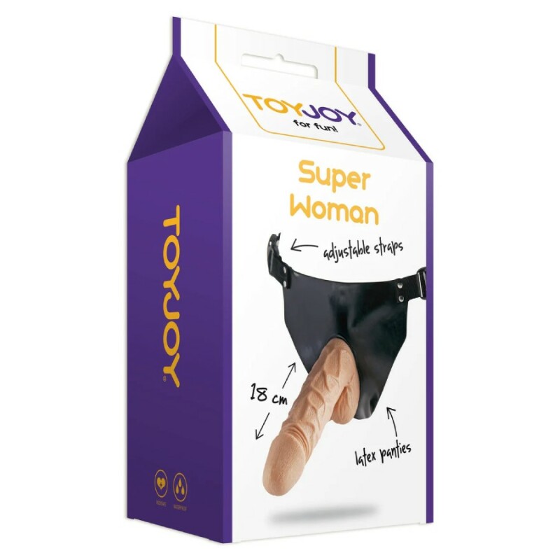 Страпон Toy Joy Superwoman бежевий, 18 х 4.5 см - Зображення 2