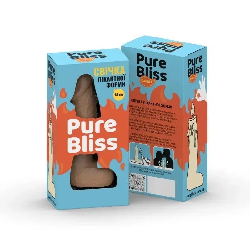 Свічка у формі пеніса Pure Bliss BIG коричнева, 18 х 4.2 см - Изображение 1