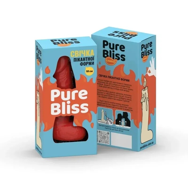 Свічка у формі пеніса Pure Bliss BIG червона, 18 х 4.2 см - Зображення 1