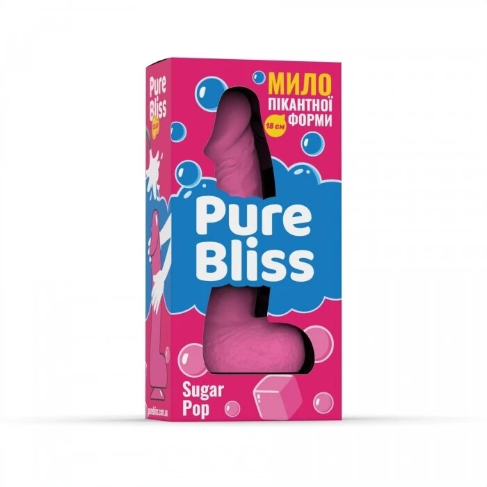 Мило у формі пеніса Pure Bliss Sugar Pop з ароматом жуйки, рожеве, 18 × 4.2 см - Изображение 6