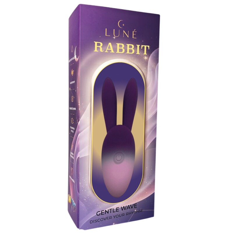 Вібратор-зайчик для клітора UNIVIBE LUNE Rabbit градієнт, рожево-фіолетовий, 10 х 2.5 см - Зображення 1