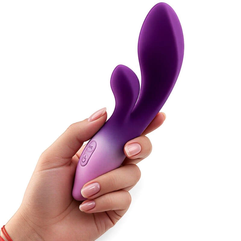 Вібратор-кролик UNIVIBE LUNE G-SPOT градієнт, рожево-фіолетовий, 16 х 3.5 см - Зображення 5