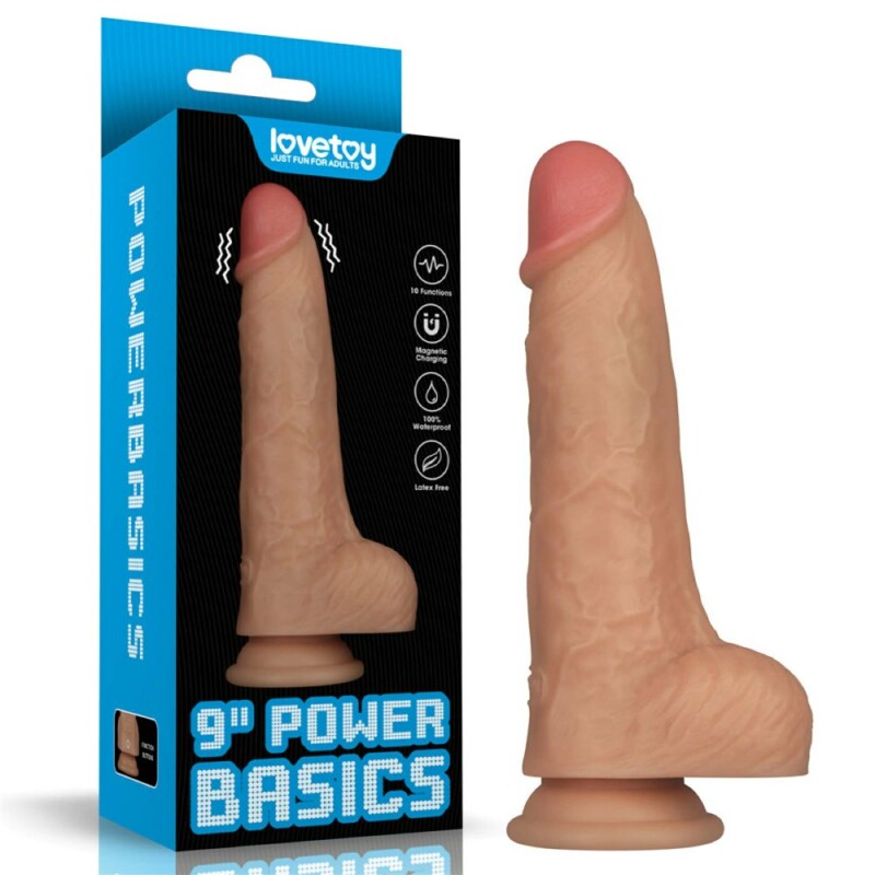 Вібратор реалістичний Lovetoy Power Basics Cock на присосці, бежевий, 23 х 5 см