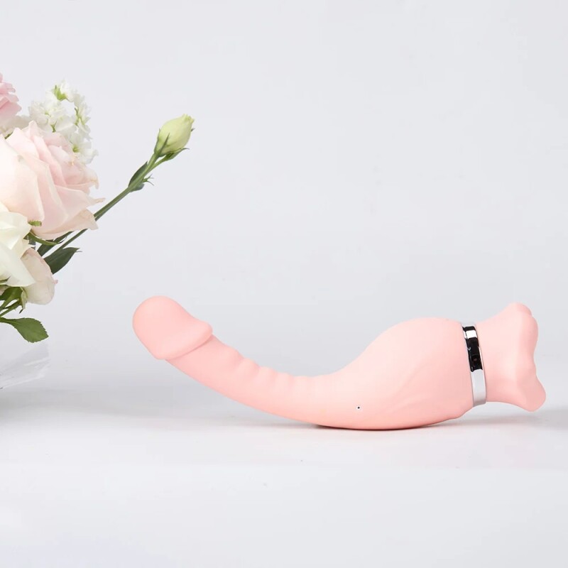 Вібратор і кліторальний стимулятор BeYourLover Devil Flower зі всмоктуванням, рожевий, 24.3 х 3.7 см - Зображення 4
