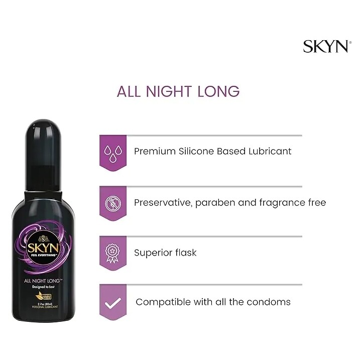 Преміальний лубрикант SKYN  All Night Long на силіконовій основі, 80 мл - Изображение 4