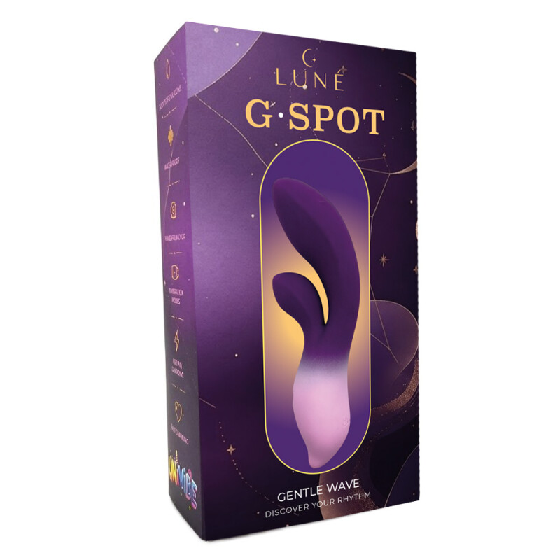 Вібратор-кролик UNIVIBE LUNE G-SPOT градієнт, рожево-фіолетовий, 16 х 3.5 см - Зображення 1