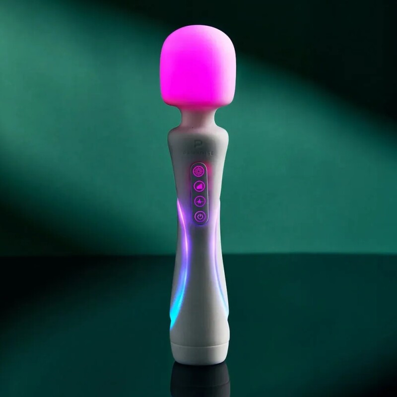 Вібратор-мікрофон Paradise The Wand з LED-підсвічуванням, з додатком, білий, 24.8 х 5.1 см