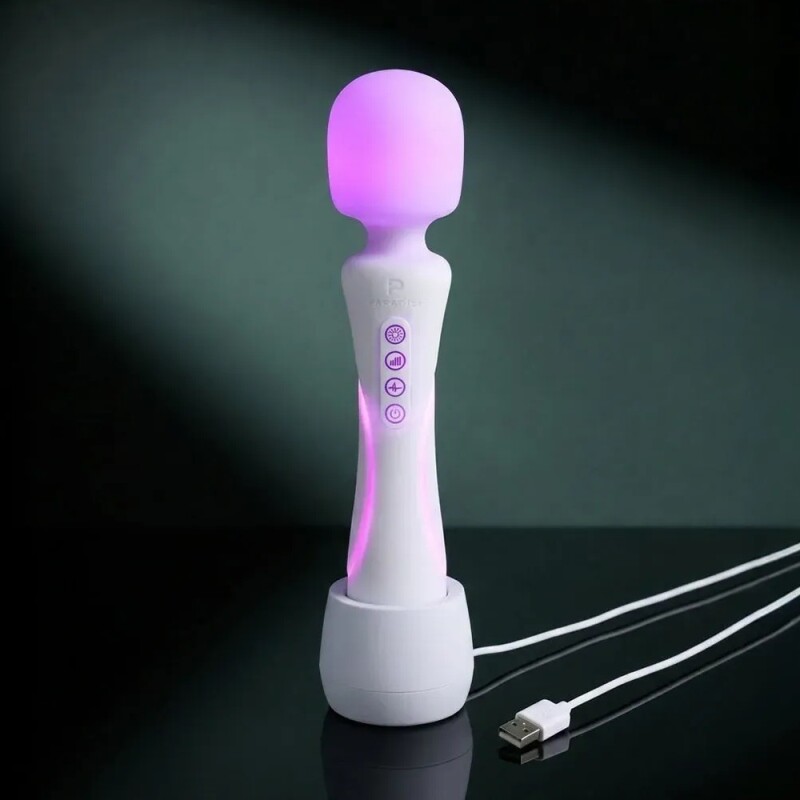 Вібратор-мікрофон Paradise The Wand з LED-підсвічуванням, з додатком, білий, 24.8 х 5.1 см - Зображення 3