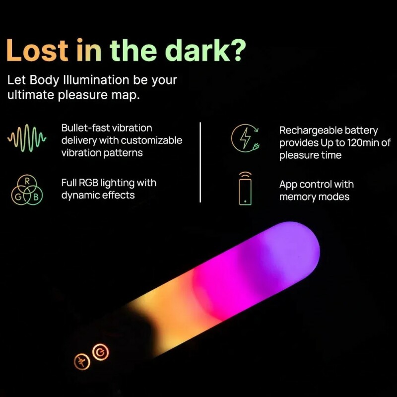 Віброкуля Paradise The Bullet з LED-підсвічуванням, з додатком, біла, 12 х 2 см - Изображение 5