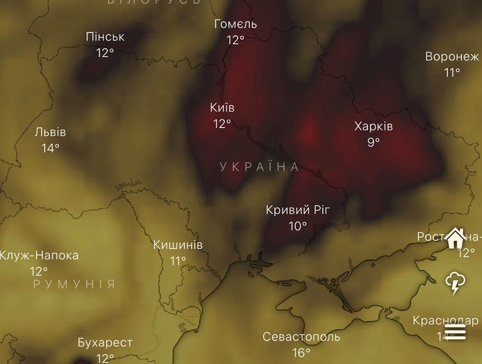 Карта углекислого газа