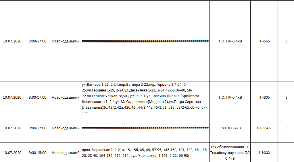 отключение света в Днепре 10 июля